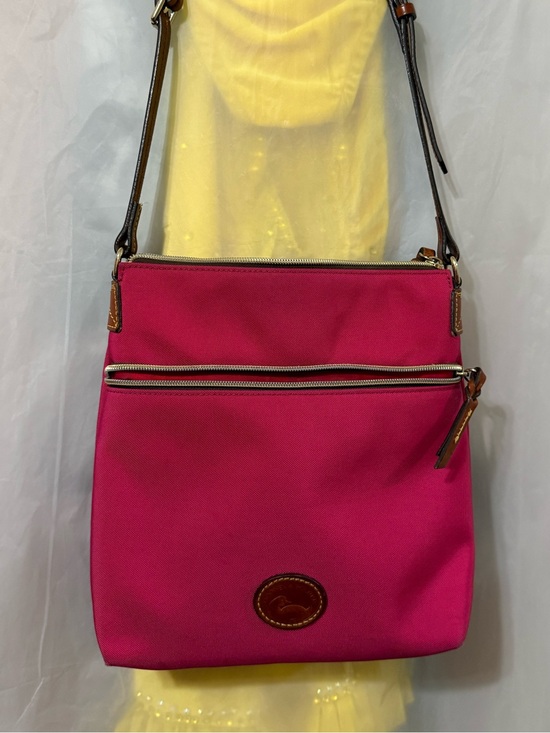 Dooney & Bourke Handbags - Dooney & Bourke Hot Pink Crossbody with Brown Leather Trim
